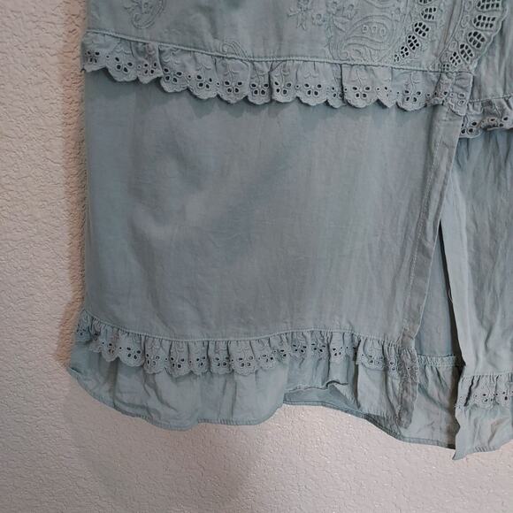 Eline Eyelet Light Chambray Maxi Ruffle Skirt - Picture 3 of 8